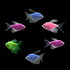 GloFish Long-Fin Skirt Mixed Tetra Set Two Blue, Two Purple